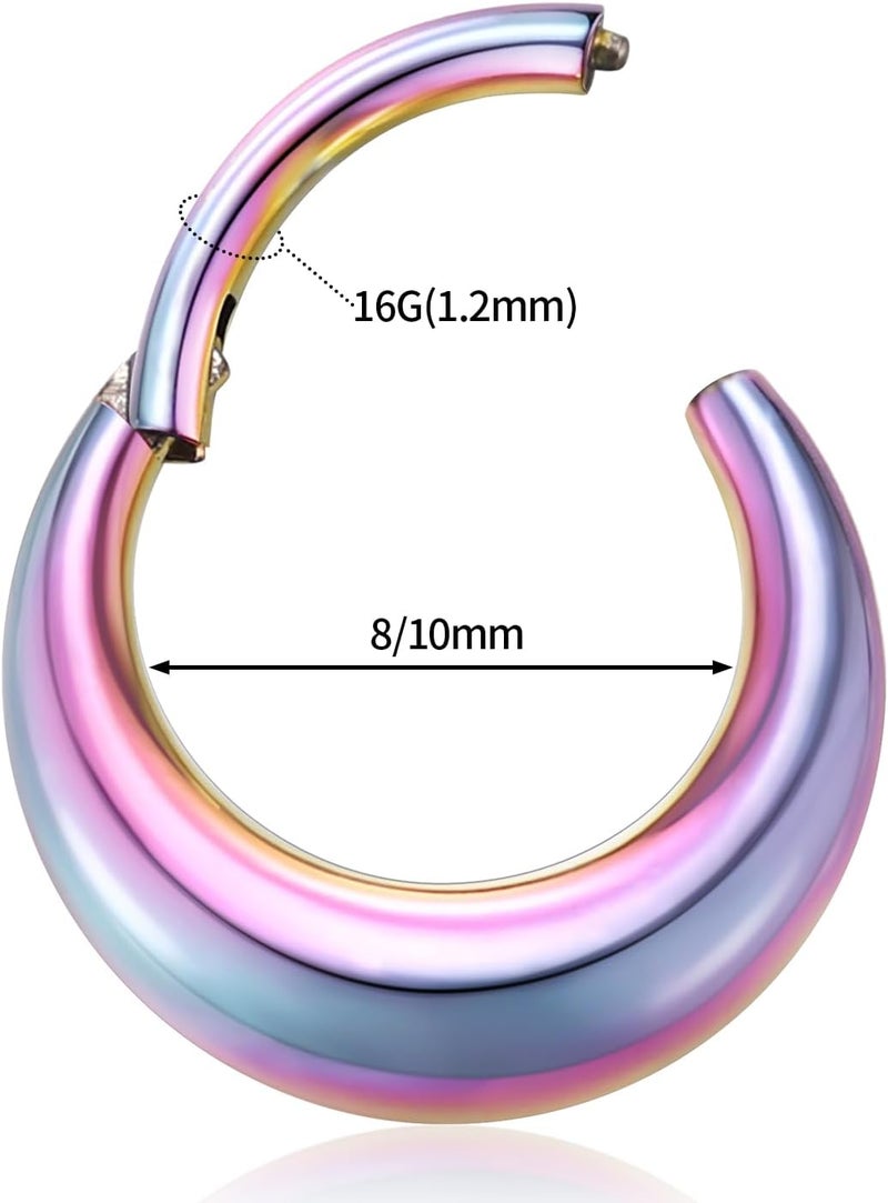 FUNLMO Store 316L Surgical Steel Septum Ring Nose Ring Hoop Hypoallergenic Daith Cartilage Conch Tragus Rook Earlobe Piercing Jewerly for Women Men - Image 2